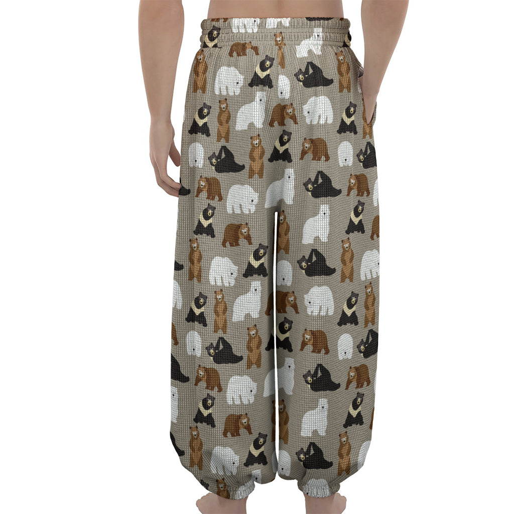 Cute Bear Pattern Print Lantern Pants