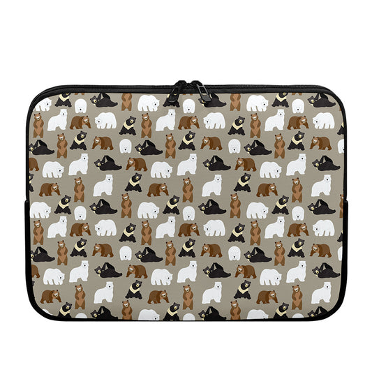 Cute Bear Pattern Print Laptop Sleeve