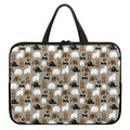 Cute Bear Pattern Print Laptop Sleeve With Handle
