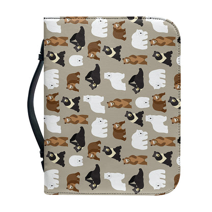 Cute Bear Pattern Print Leather Bible Cover