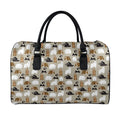 Cute Bear Pattern Print Leather Duffel Bag