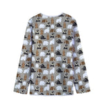 Cute Bear Pattern Print Long Sleeve Short Coat