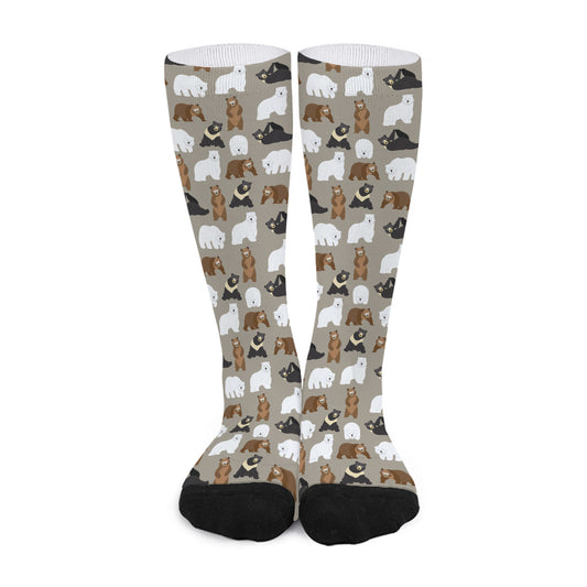 Cute Bear Pattern Print Long Socks