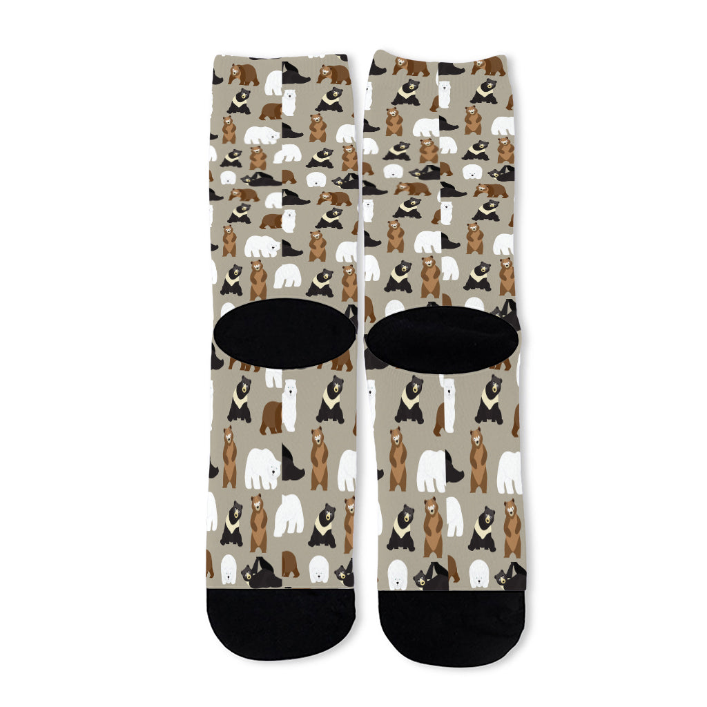 Cute Bear Pattern Print Long Socks