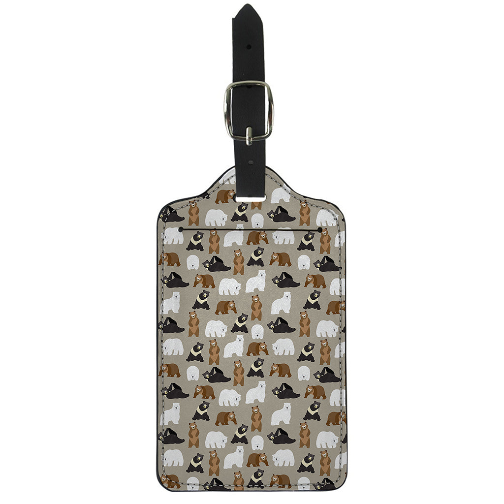 Cute Bear Pattern Print Luggage Tag