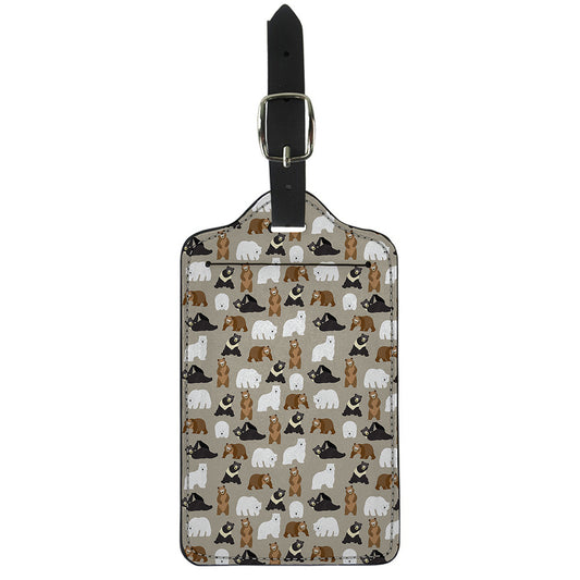 Cute Bear Pattern Print Luggage Tag