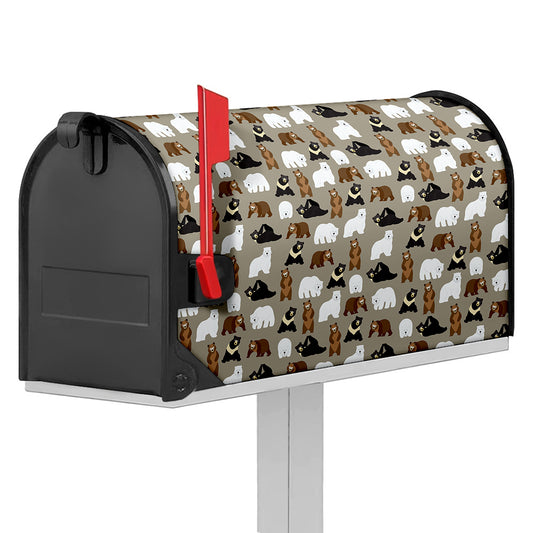 Cute Bear Pattern Print Mailbox Cover