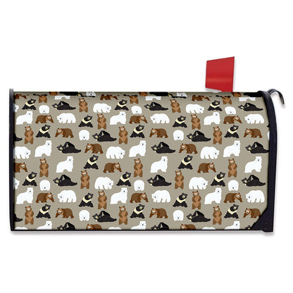 Cute Bear Pattern Print Mailbox Cover