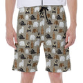 Cute Bear Pattern Print Men's Beach Shorts