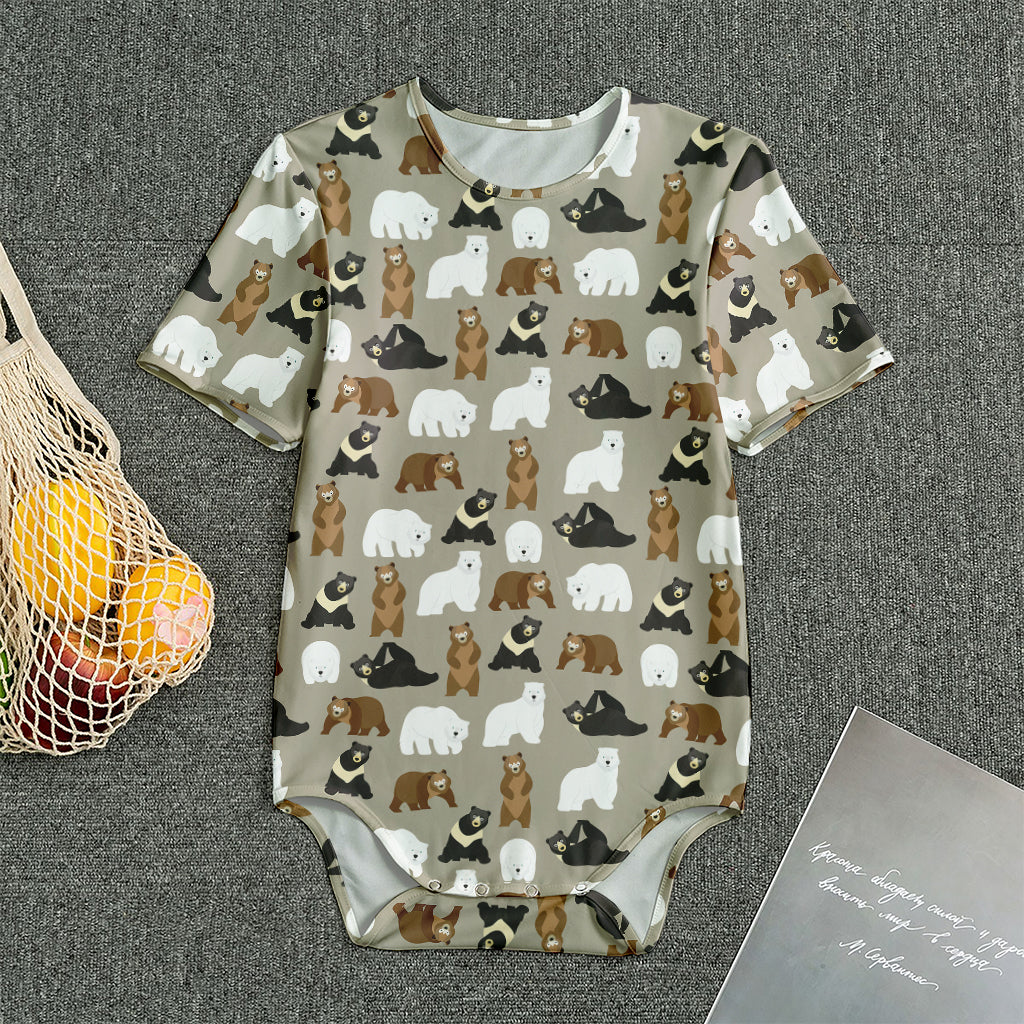 Cute Bear Pattern Print Men's Bodysuit