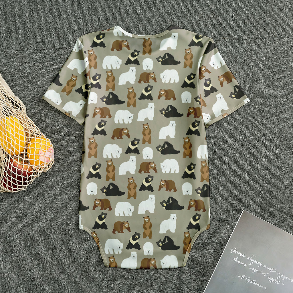 Cute Bear Pattern Print Men's Bodysuit