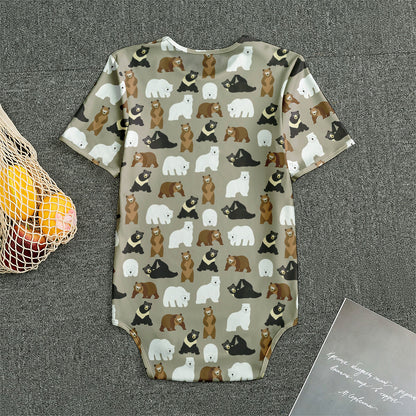 Cute Bear Pattern Print Men's Bodysuit
