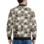 Cute Bear Pattern Print Men's Bomber Jacket