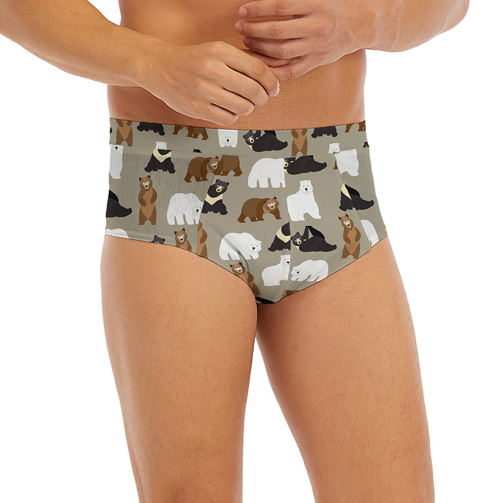 Cute Bear Pattern Print Men's Briefs