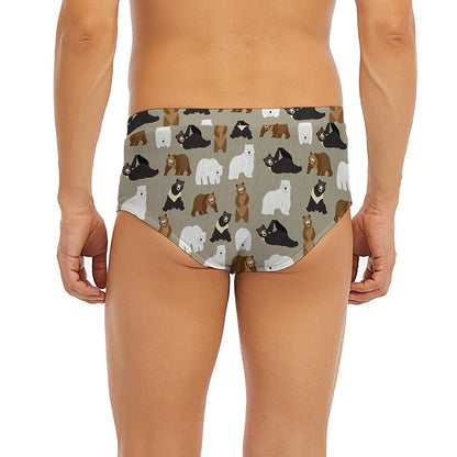 Cute Bear Pattern Print Men's Briefs