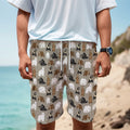 Cute Bear Pattern Print Men's Cargo Shorts