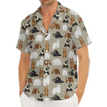 Cute Bear Pattern Print Men's Deep V-Neck Shirt