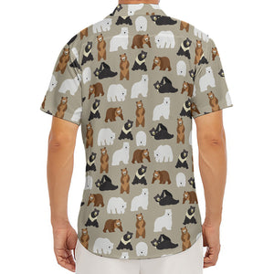 Cute Bear Pattern Print Men's Deep V-Neck Shirt