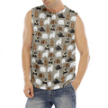 Cute Bear Pattern Print Men's Fitness Tank Top