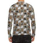 Cute Bear Pattern Print Men's Long Sleeve Rash Guard