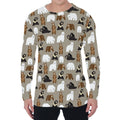 Cute Bear Pattern Print Men's Long Sleeve T-Shirt