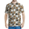Cute Bear Pattern Print Men's Polo Shirt