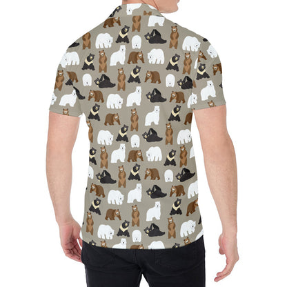 Cute Bear Pattern Print Men's Shirt
