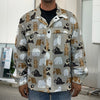 Cute Bear Pattern Print Men's Shirt Jacket