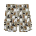 Cute Bear Pattern Print Men's Athletic Shorts