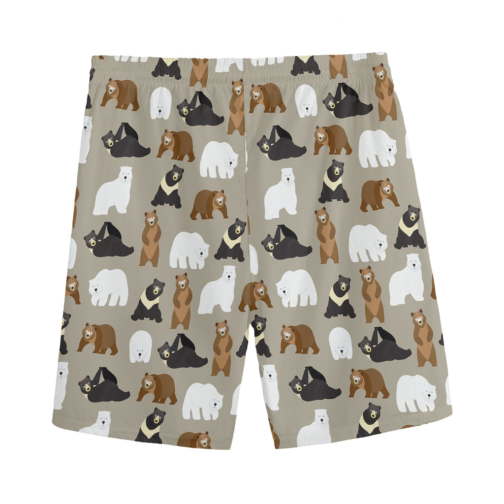 Cute Bear Pattern Print Men's Sports Shorts