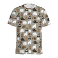 Cute Bear Pattern Print Men's Athletic T-Shirt