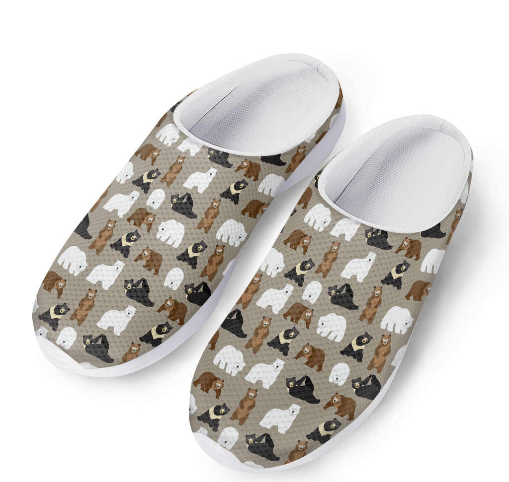 Cute Bear Pattern Print Mesh Casual Shoes