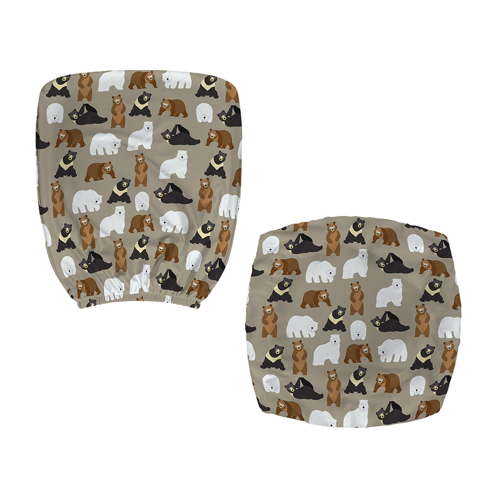 Cute Bear Pattern Print Office Chair Cover