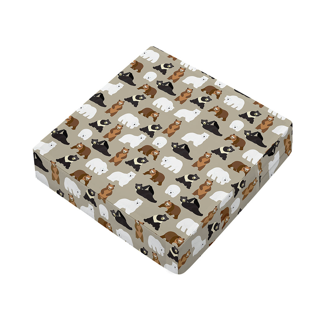 Cute Bear Pattern Print Outdoor Seat Cushion Cover