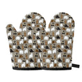 Cute Bear Pattern Print Oven Mitts