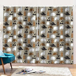 Cute Bear Pattern Print Pencil Pleat Curtains