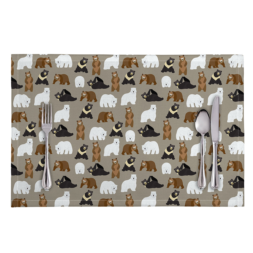 Cute Bear Pattern Print Placemat