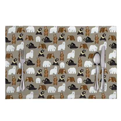 Cute Bear Pattern Print Placemat
