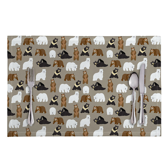 Cute Bear Pattern Print Placemat
