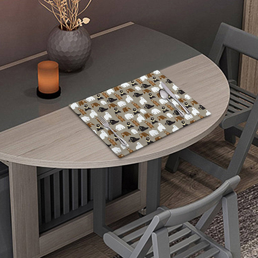 Cute Bear Pattern Print Placemat