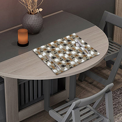 Cute Bear Pattern Print Placemat