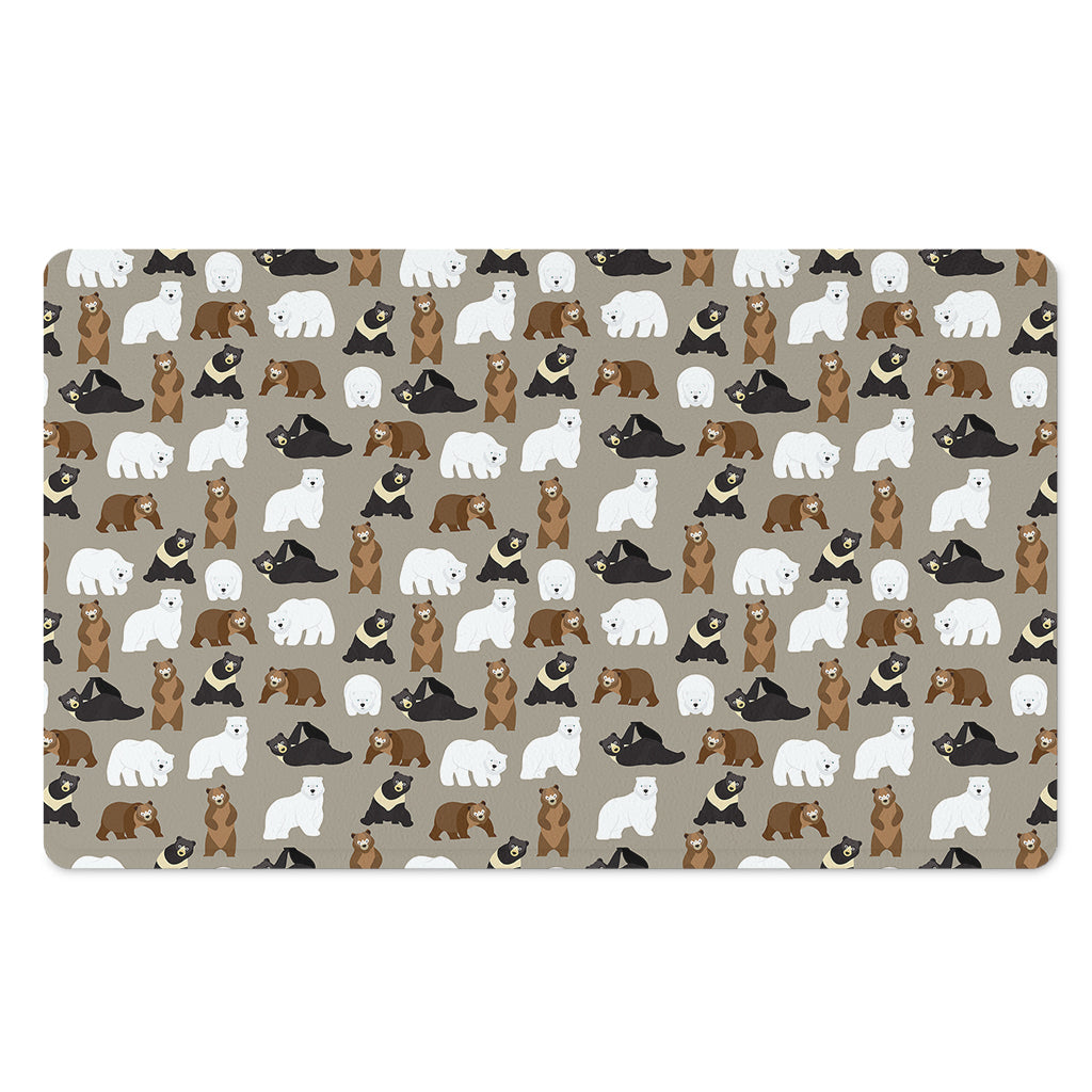 Cute Bear Pattern Print Polyester Doormat