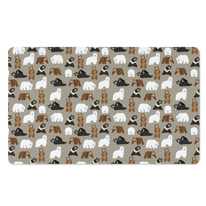 Cute Bear Pattern Print Polyester Doormat