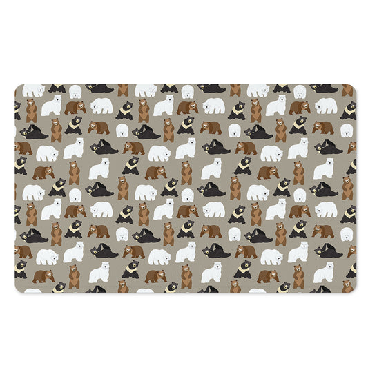 Cute Bear Pattern Print Polyester Doormat