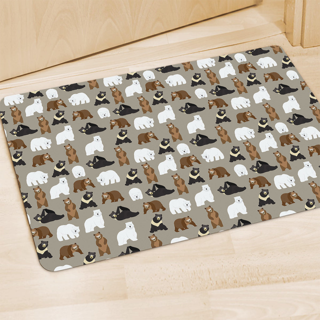Cute Bear Pattern Print Polyester Doormat