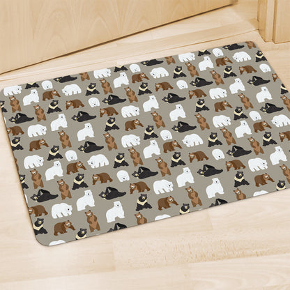 Cute Bear Pattern Print Polyester Doormat