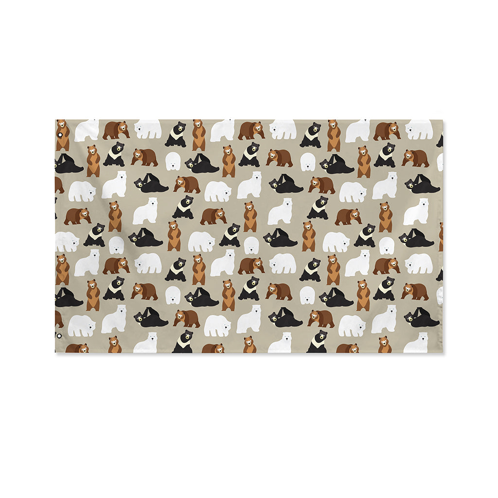 Cute Bear Pattern Print Polyester Flag