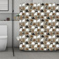 Cute Bear Pattern Print Polyester Shower Curtain