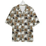 Cute Bear Pattern Print Rayon Hawaiian Shirt