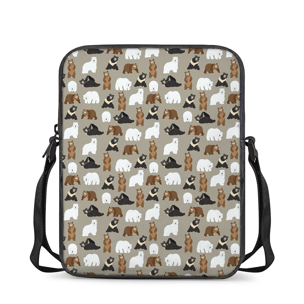 Cute Bear Pattern Print Rectangular Crossbody Bag